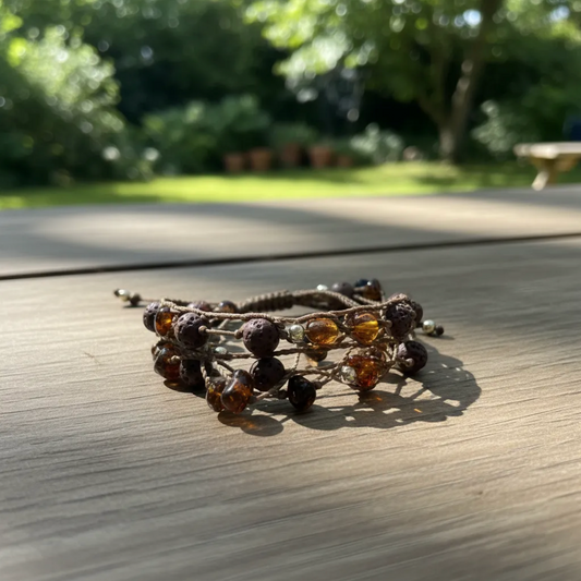 Pulsera artesanal con auténtico ámbar de Simojovel
